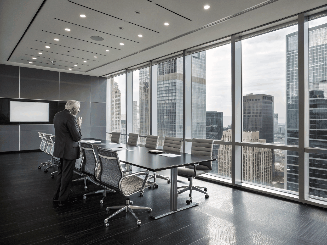 Institutional boardroom representing strategic assessment