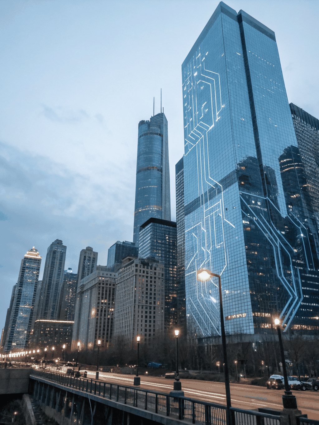 High-end corporate financial district representing global reach and stability